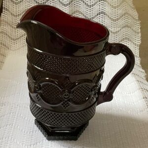 Vintage Avon Ruby Red Cape Cod Glass Pitcher